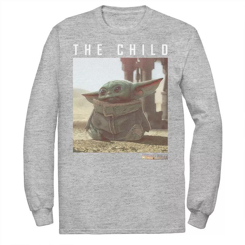 Mens Star Wars The Mandalorian The Child aka Baby Yoda Photo Tee Athletic Grey Product Image