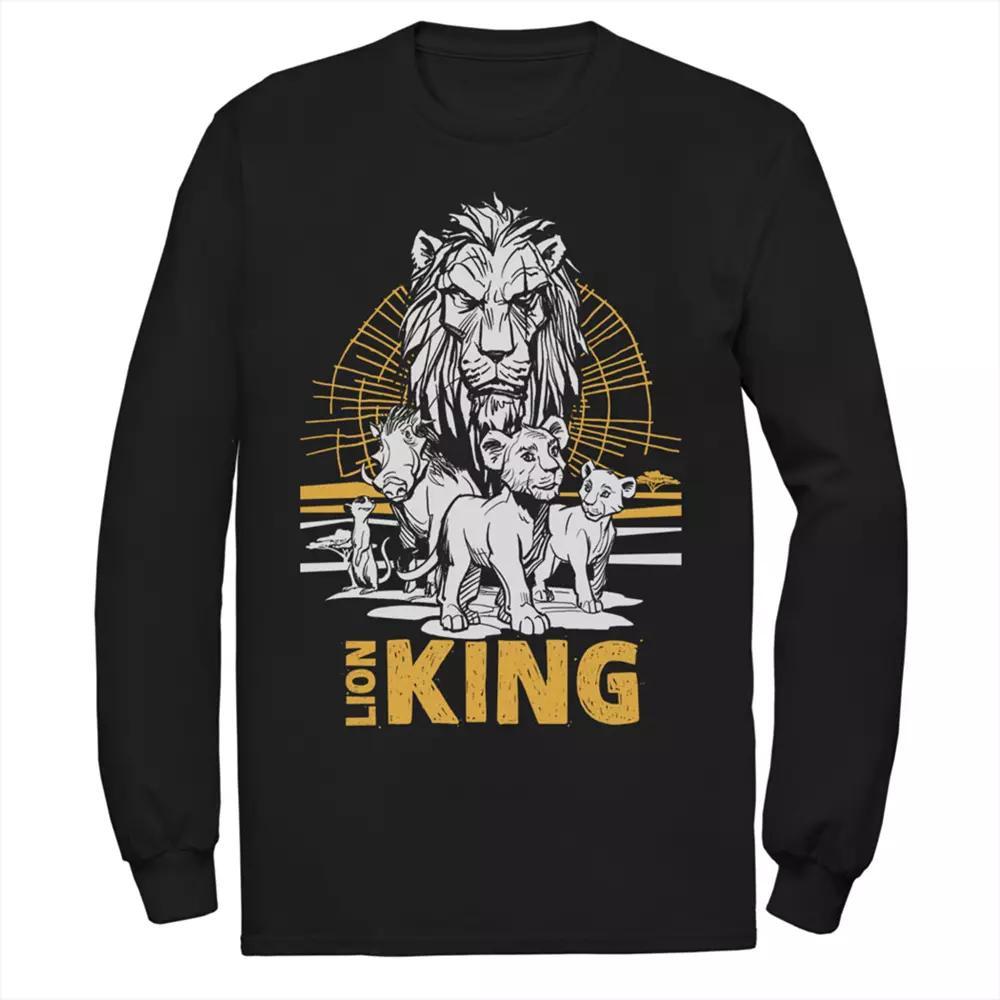 Disney's The Lion King Men's Scar, Simba & Nala Long Sleeve Graphic Tee,  Product Image