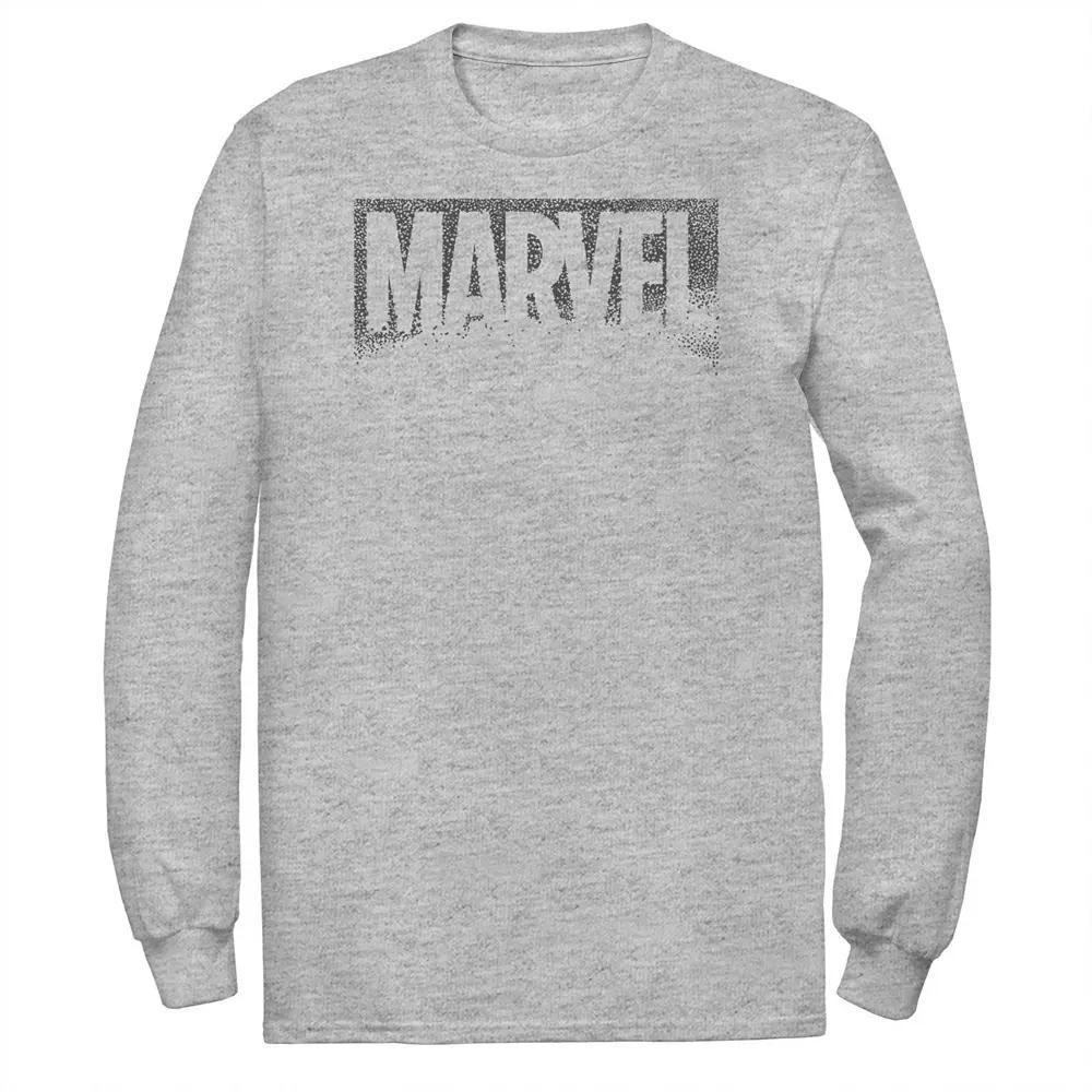Big & Tall Marvel Dot Fill Disintegrating Logo Long Sleeve Graphic Tee, Men's, Size: 3XL Tall, Athletic Grey Product Image