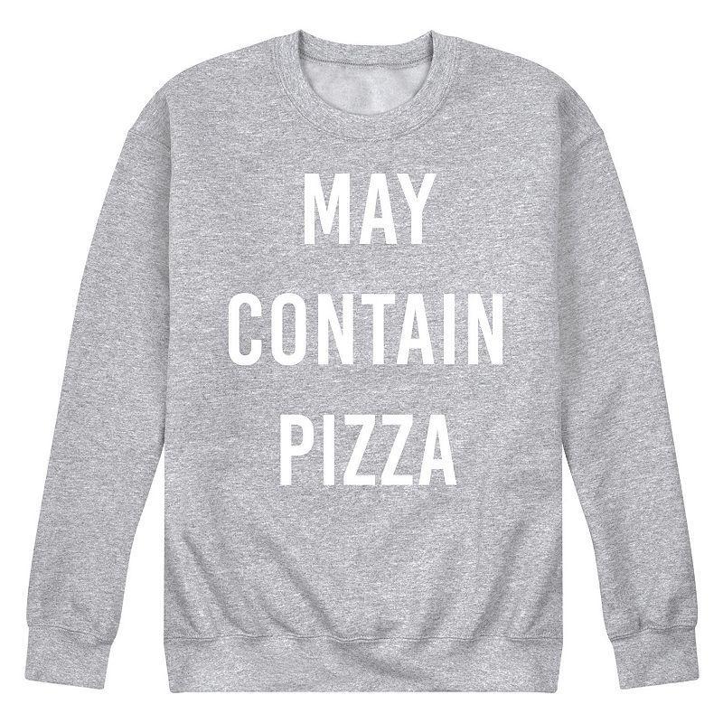 Mens May Contain Pizza Fleece Sweatshirt Blue Product Image