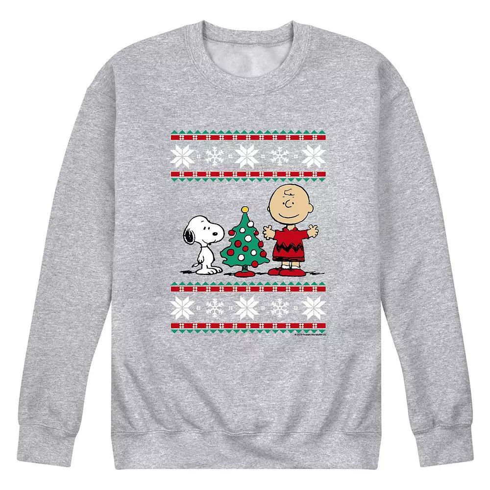 Men's Peanuts Snoopy Charlie Sweatshirt, Size: Medium, Athletic Grey Product Image