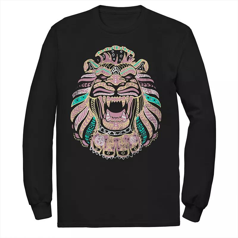 Disney's Aladdin Men's Cave of Wonders Lion Long Sleeve Graphic Tee,  Product Image