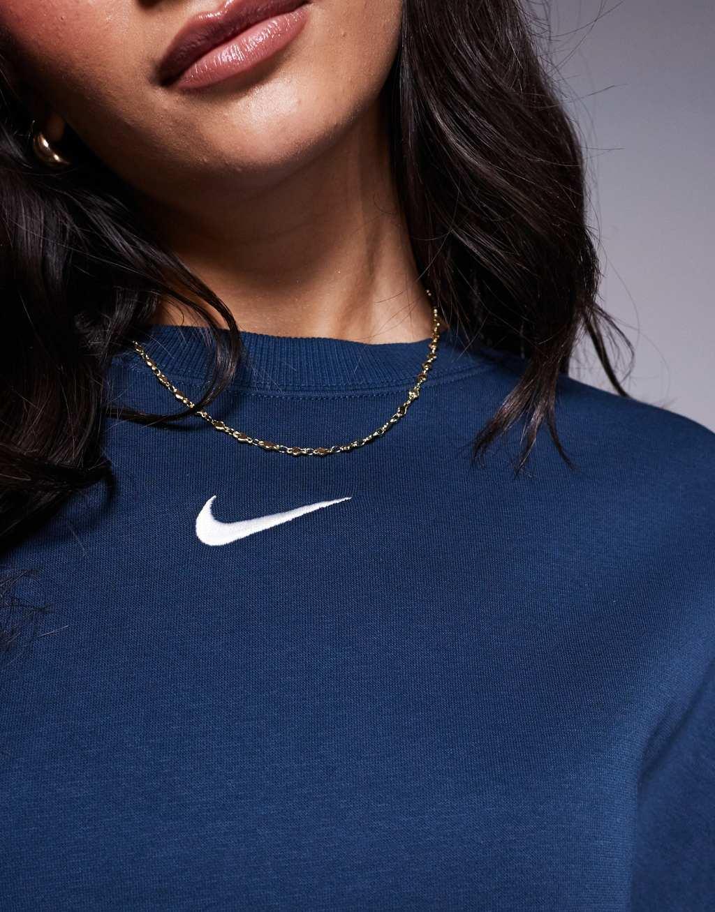 Nike Phoenix Fleece over-oversized sweatshirt in navy Product Image