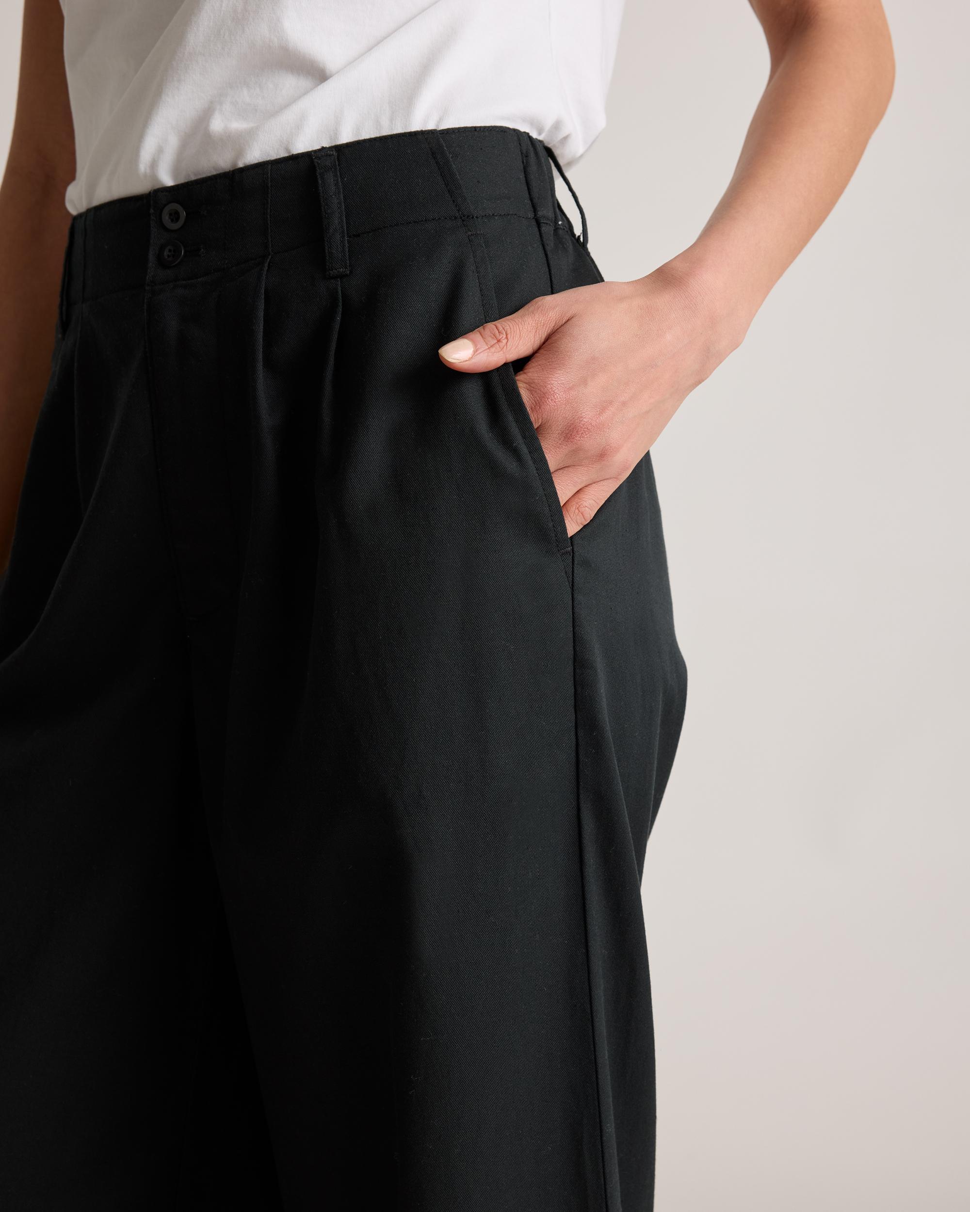 Quince | Women's Drapey Twill Pleated Trouser Tencel Product Image