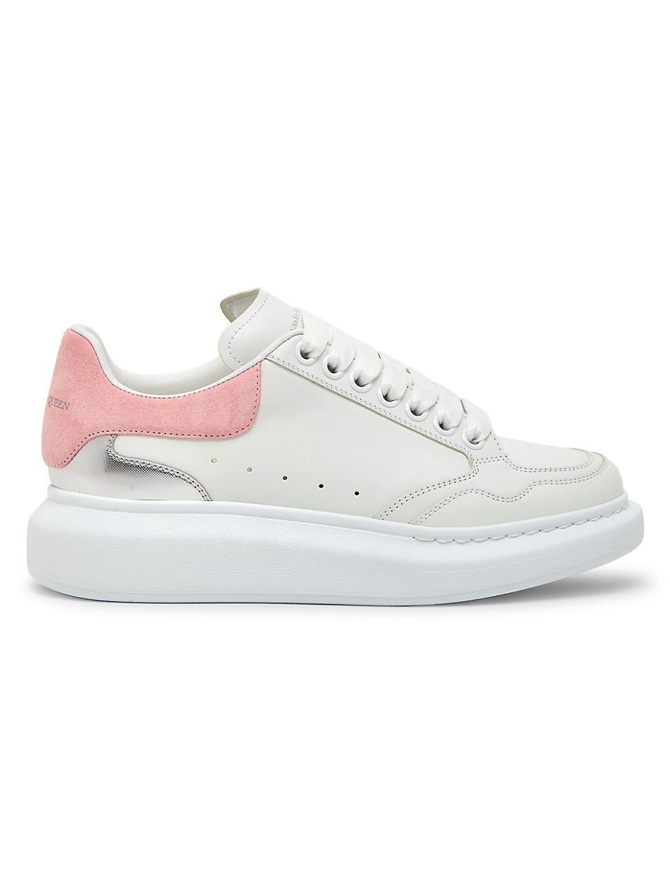 Womens Oversized Leather Low-Top Sneakers Product Image