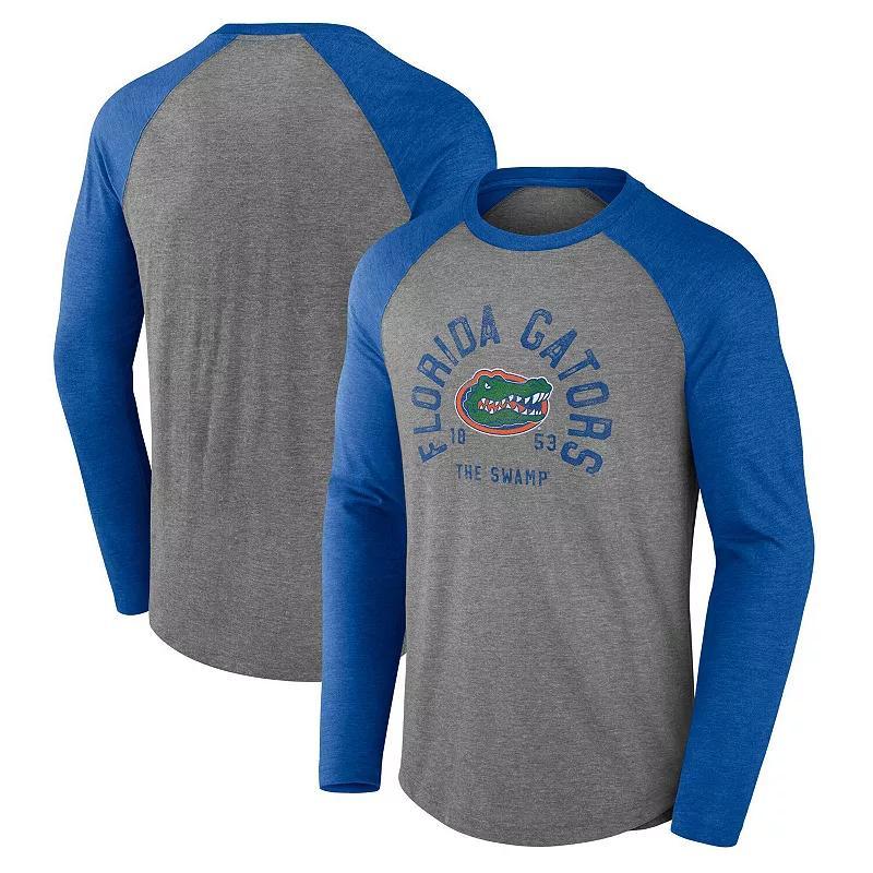 Mens Fanatics Gray Florida Gators Ball Drop Tri-Blend Raglan Long Sleeve T-Shirt Product Image