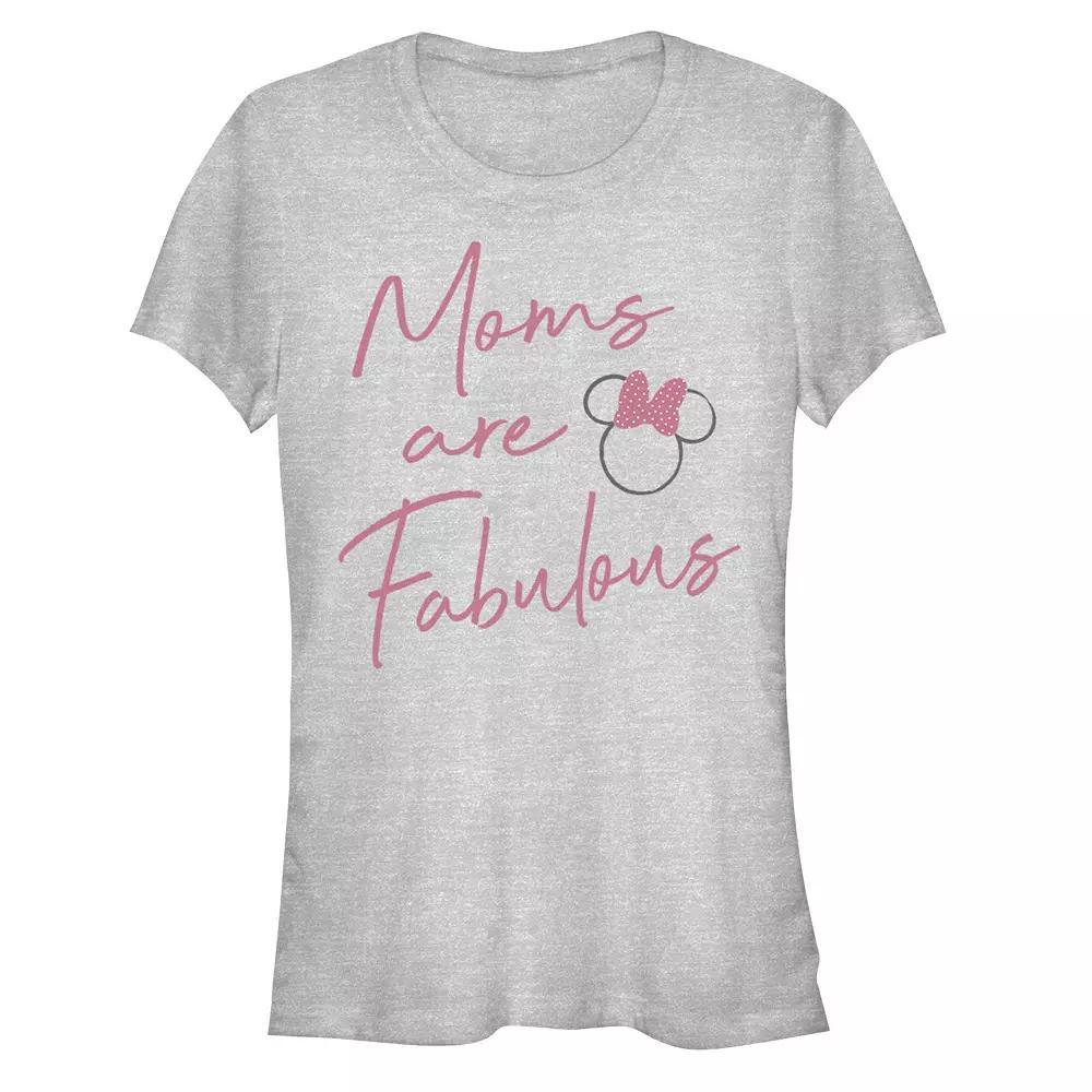 Disney's Minnie Mouse Moms Are Fabulous Juniors' Graphic Tee, Women's, Size: Large, Athletic Grey Product Image