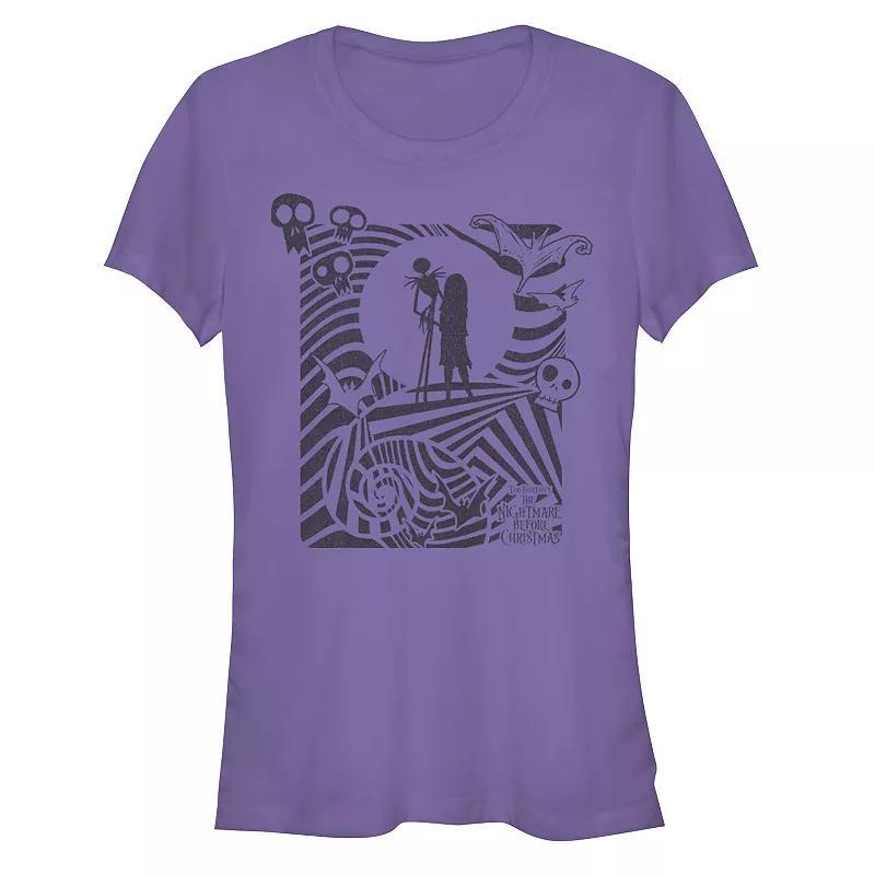 Disneys The Nightmare Before Christmas Womens Hypnotic Print Tee, Girls Product Image