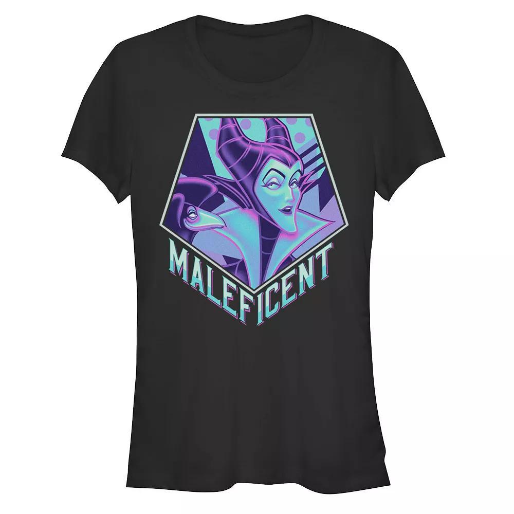 Disney Villains Sleeping Beauty Maleficent Neon Portrait Juniors' Fitted Graphic Tee, Girl's,  Product Image