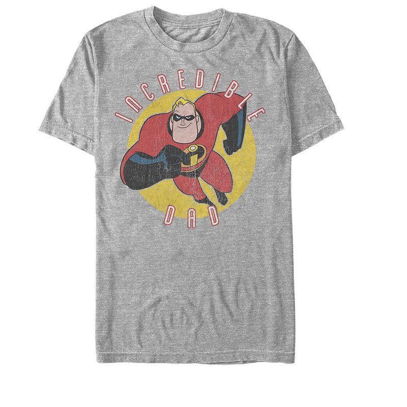 Disney / Pixar's The Incredibles Men's Incredible Dad Tee, Size: Medium, Athletic Grey Product Image