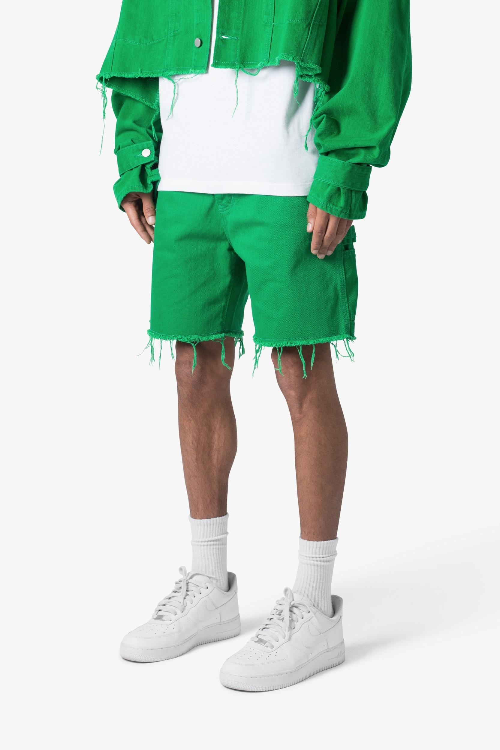 Frayed Denim Shorts - Green Product Image