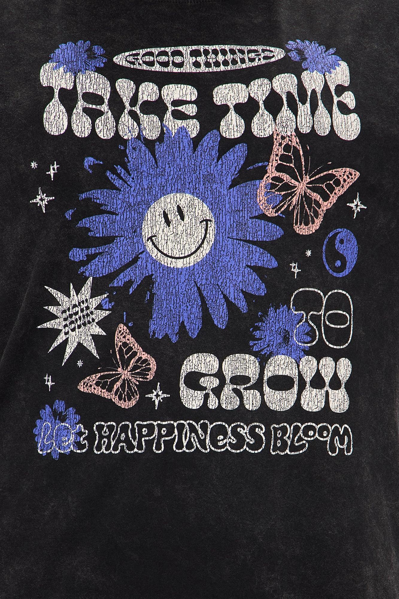 Take Time Washed Oversized Tee - Black Female Product Image