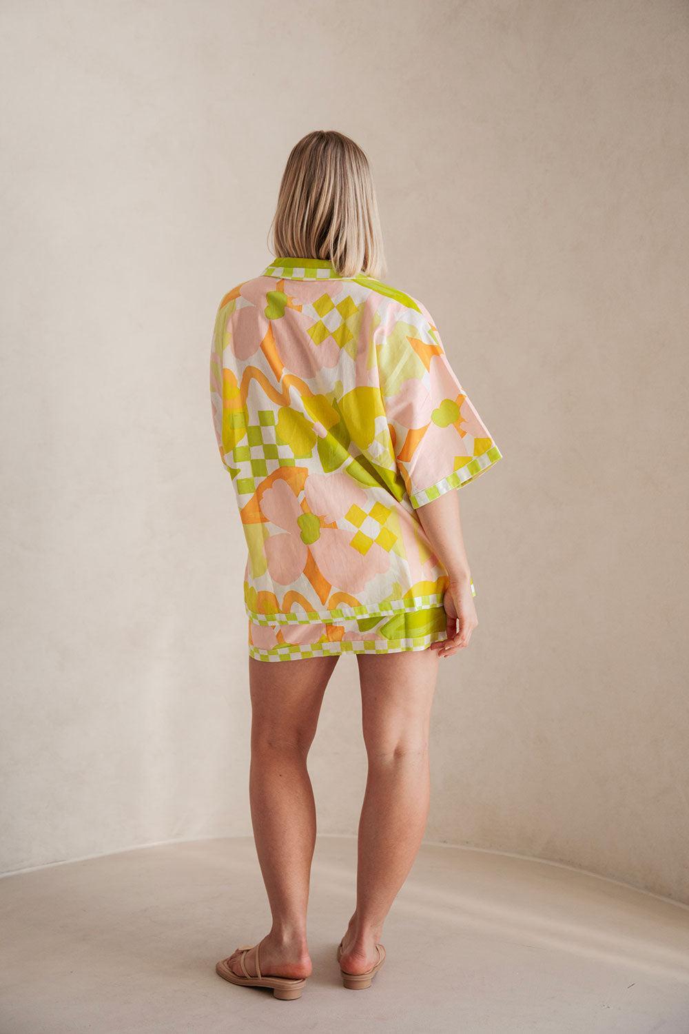 Elli Top -  Checker Floral Product Image