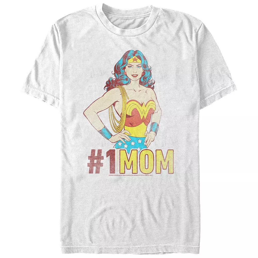 Juniors' Wonder Woman #1 MOM Boyfiend Graphic Tee, Girl's, Size: Medium, White Product Image