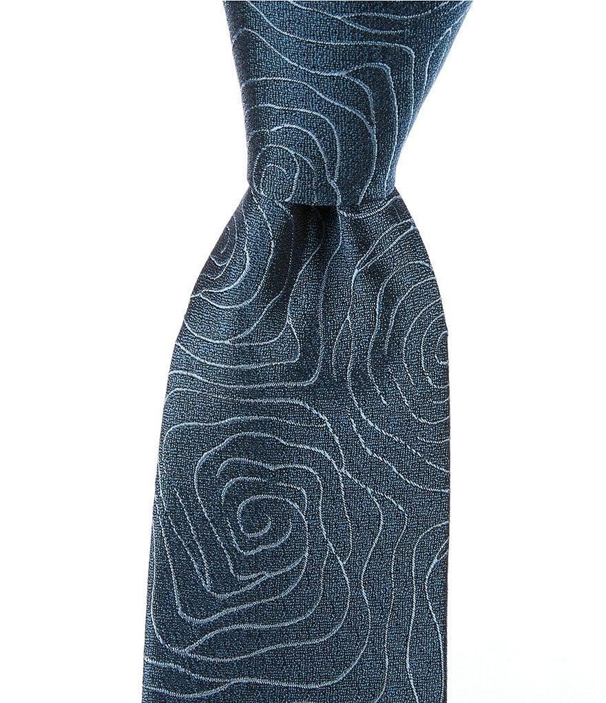 Murano Fine Lines Abstract Print 2 3/4#double; Woven Silk Tie Product Image