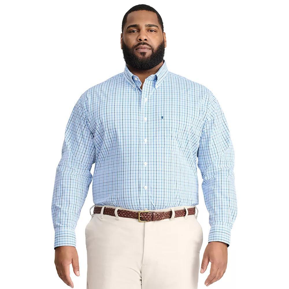 Big & Tall IZOD Performance Long Sleeve Plaid Button Down Shirt, Men's,  Product Image