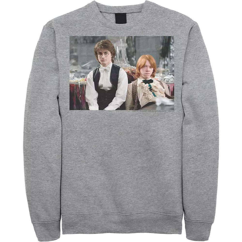 Men's Goblet Of Fire Harry And Ron Photo Real Sweatshirt, Size: Medium, Athletic Grey Product Image