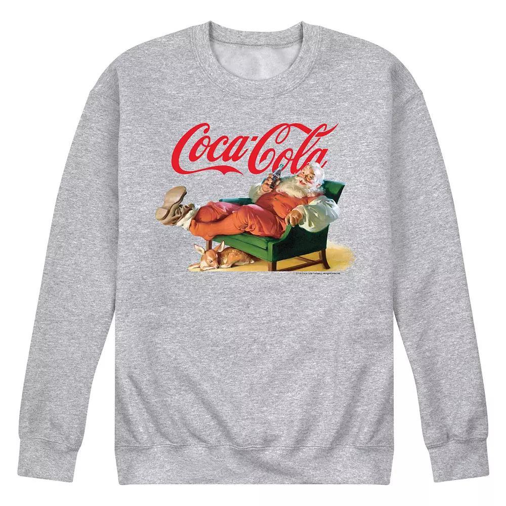 Men's CocaCola Santa Coke Sweatshirt, Size: Small, Gray Product Image