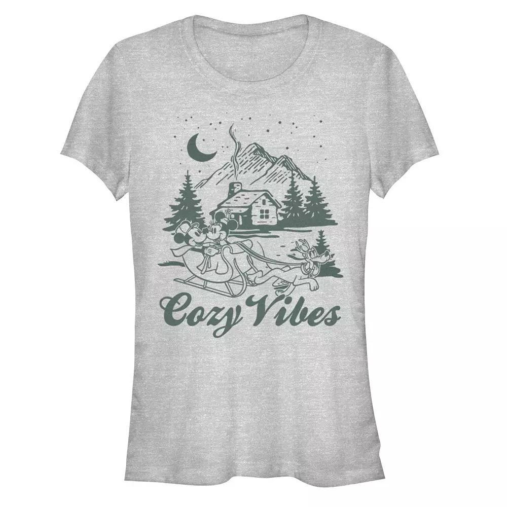 Disney's Mickey and Minnie Mouse Juniors' Cozy Vibes Graphic Tee, Women's,  Product Image