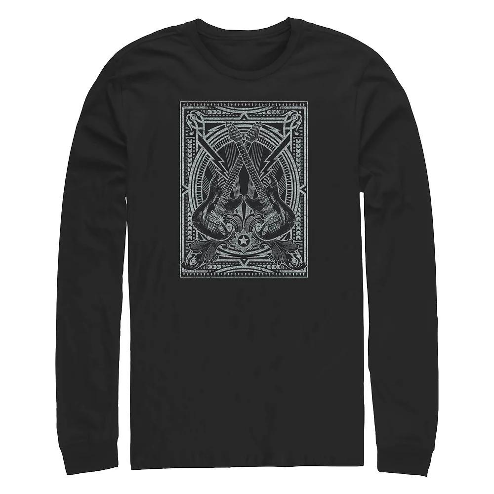 Big & Tall Electric Guitars Poster Long Sleeve Graphic Tee, Men's,  Product Image