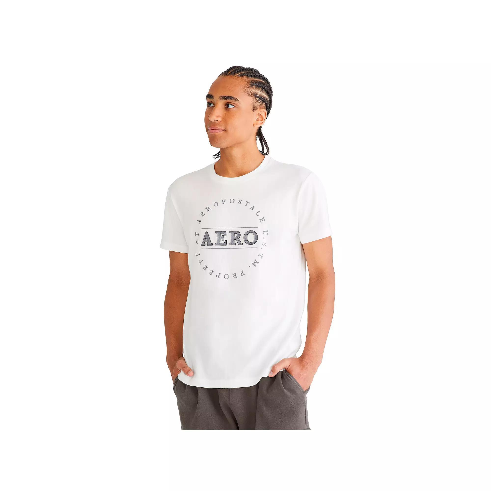 Men's Aeropostale Short Sleeve Logo Tee, Size: XS, Bleach Product Image