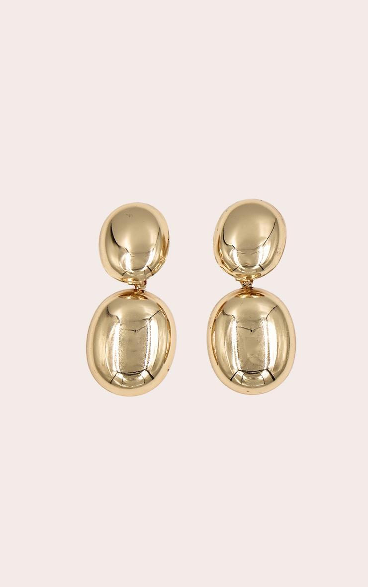 Gold Pebble Statement Earrings Product Image