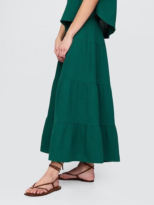 Cotton Gauze Tiered Maxi Skirt Product Image