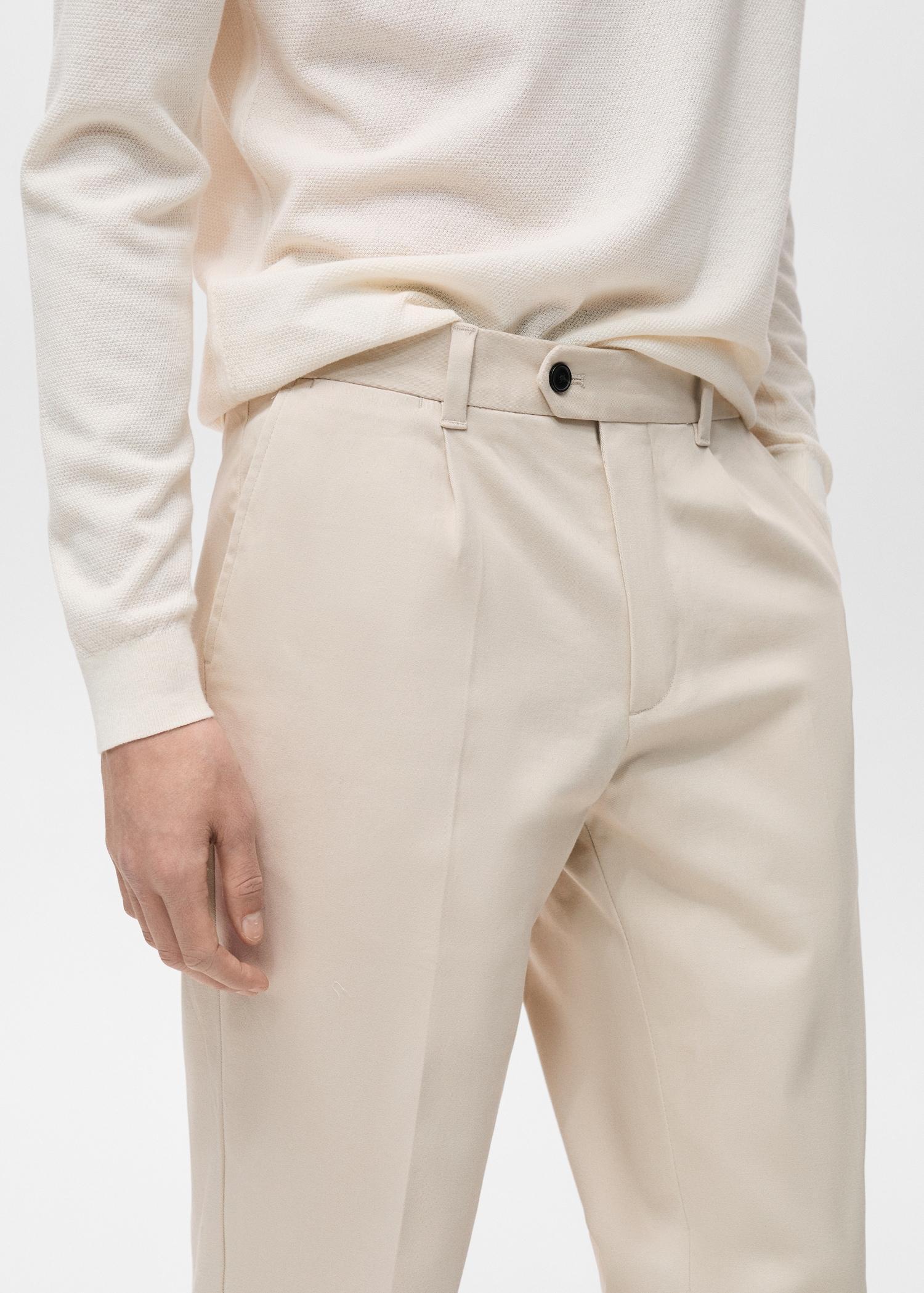 Pleated pants under cuff - Men | MANGO USA Product Image