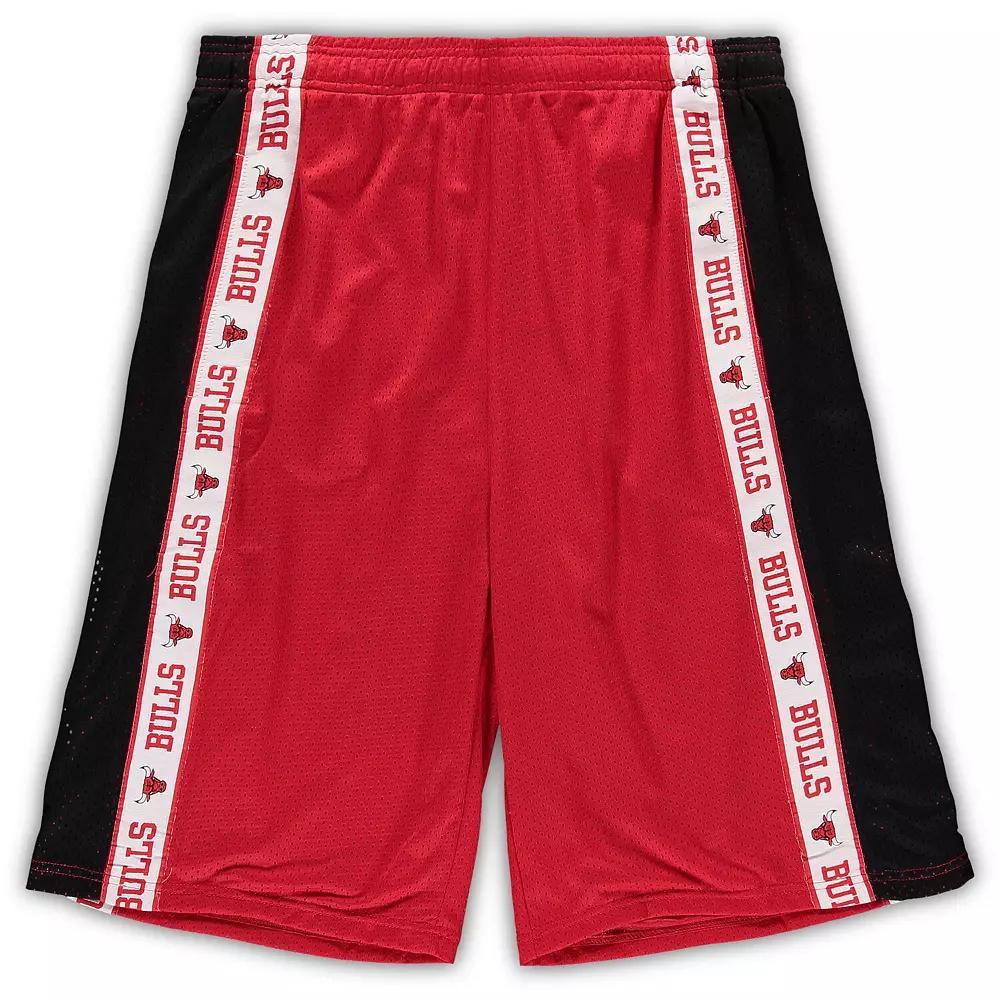 Men's Fanatics Branded Red/Black Chicago Bulls Big & Tall Tape Mesh Shorts, Size: XLT Product Image