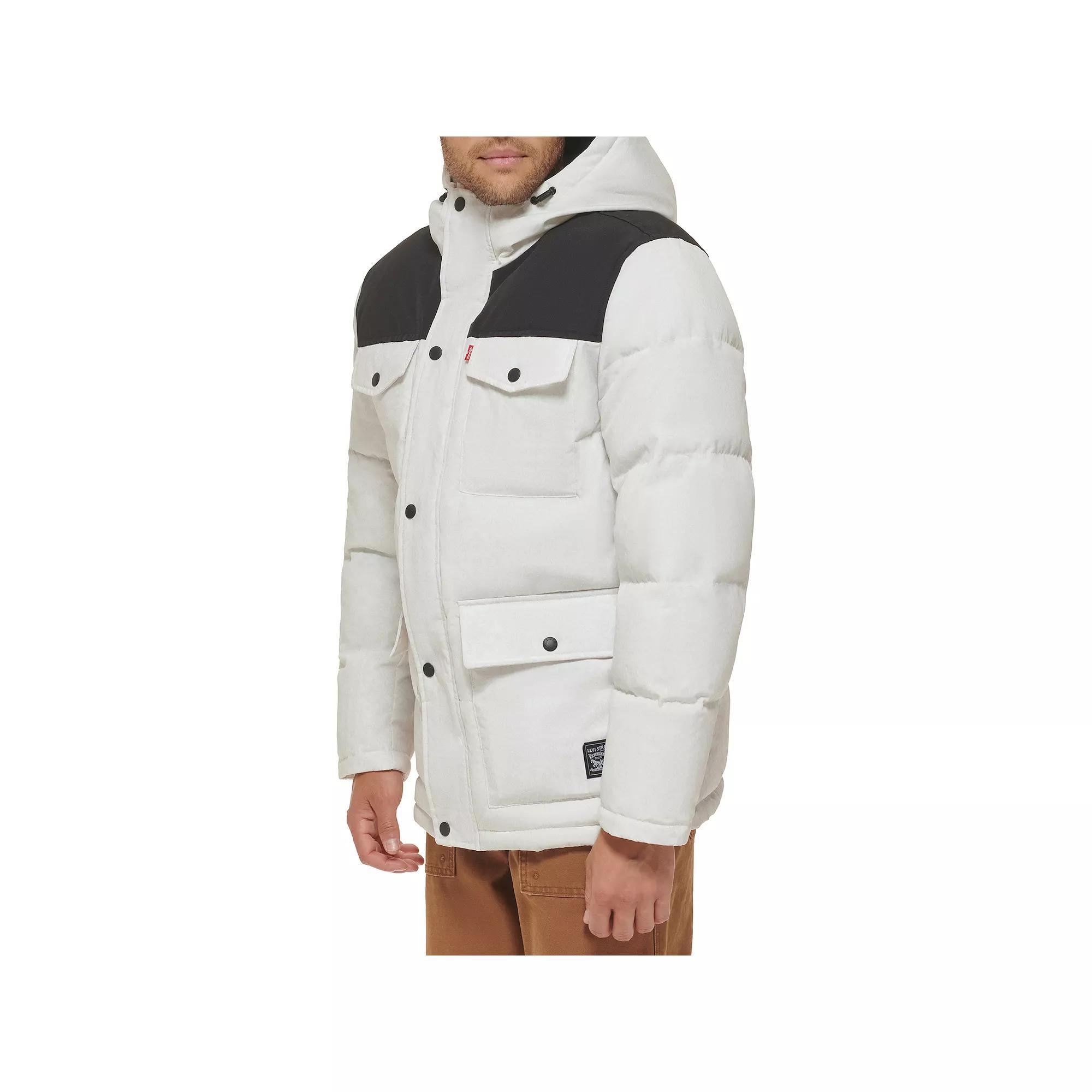 Men's Levi's® Four Pocket Hooded Parka, Size: XXL, White Product Image