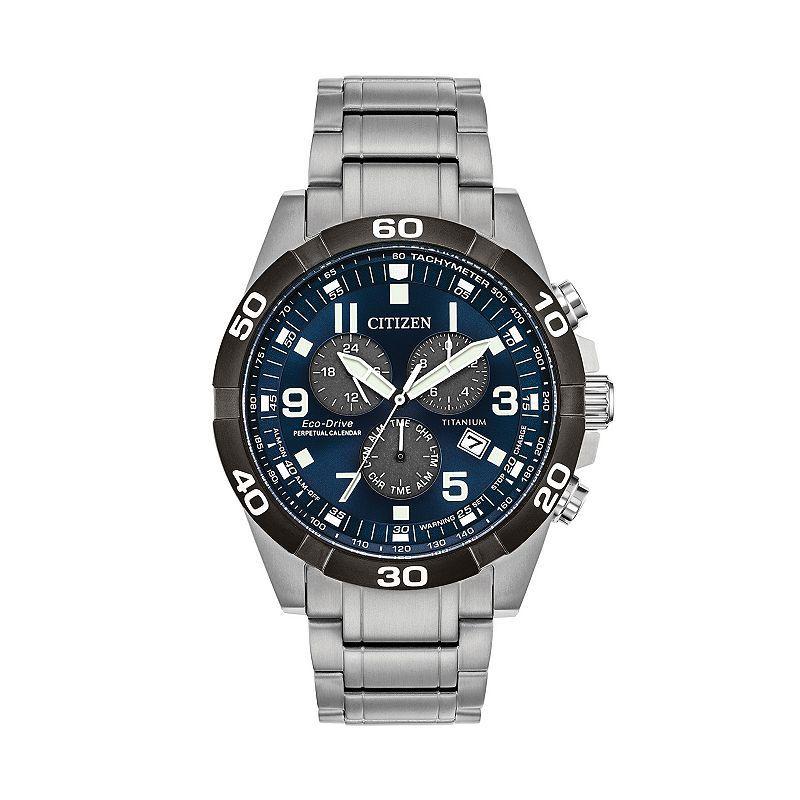 Citizen Eco-Drive Mens Brycen Stainless Steel Chronograph Watch Silvertone Product Image