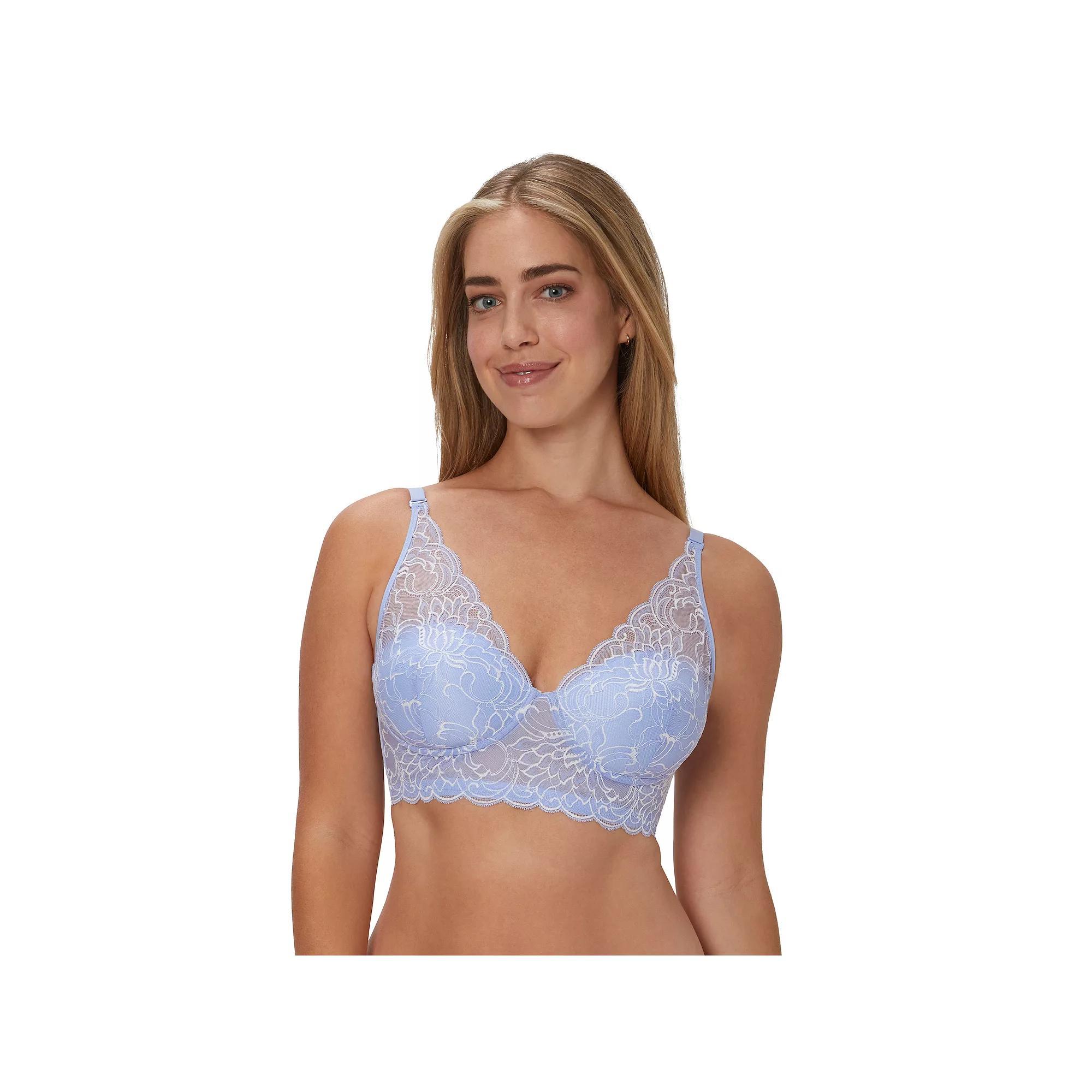 Maidenform® Lightly Lined Convertible Lace Bralette DM1188, Women's, Size: 38 D, Blue With White Product Image