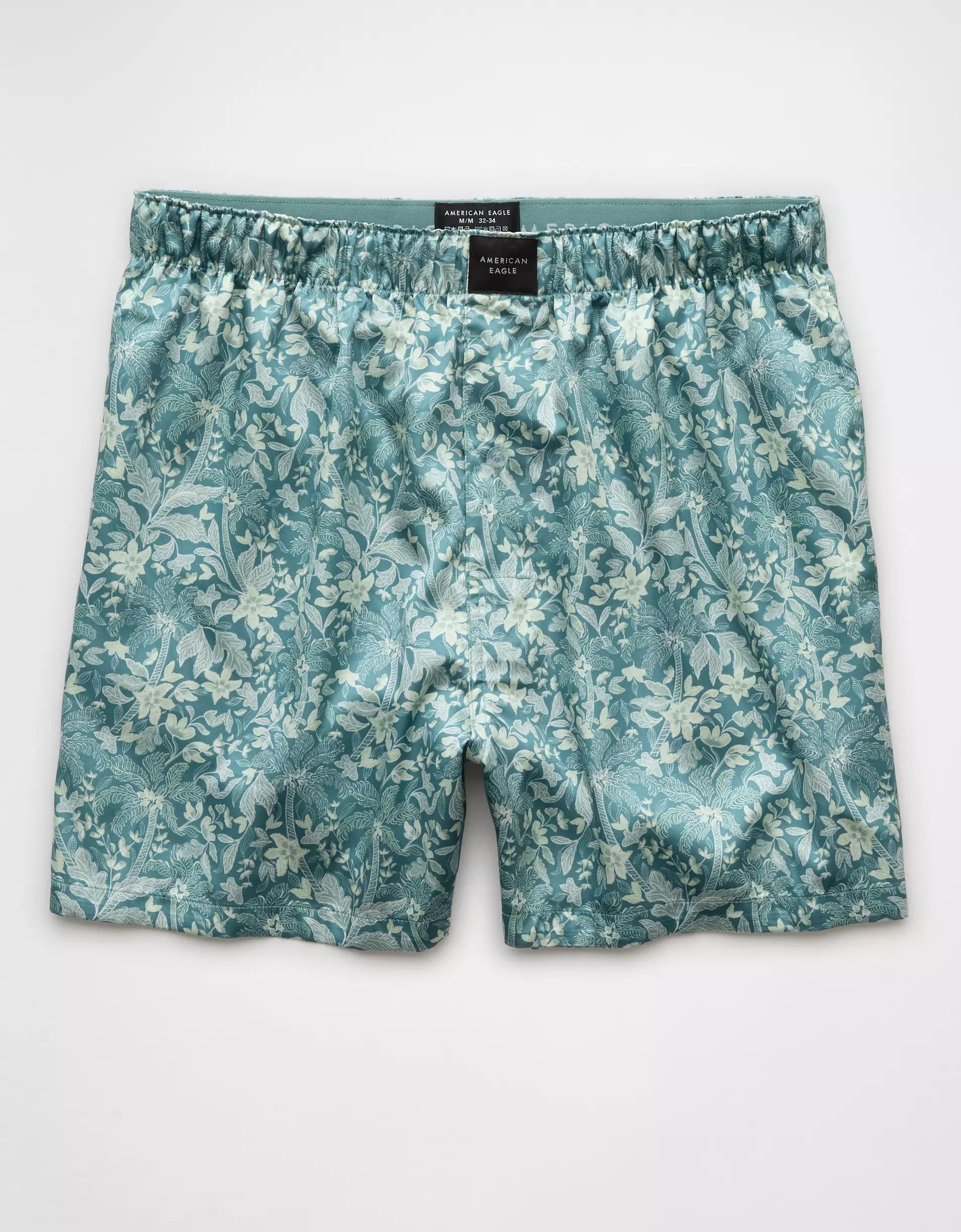 AEO Men's Palm Trees Satin Pocket Boxer Short Product Image