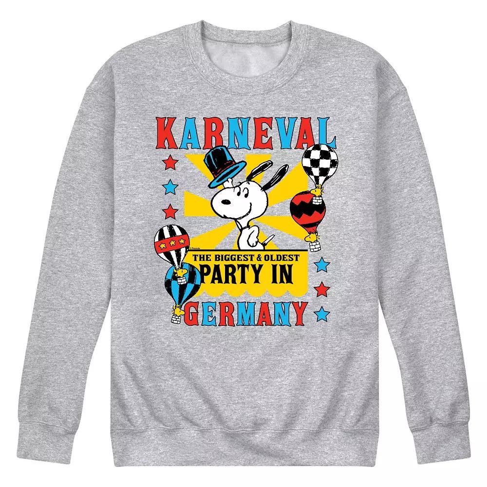 Men's Peanuts Karneval Germany Fleece Top, Size: Large, Black Product Image