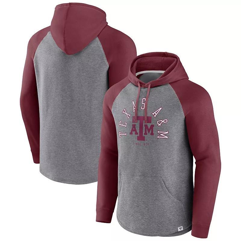 Mens Fanatics Branded Maroon/Heather Gray Minnesota Golden Gophers Wrap Up Raglan Pullover Hoodie Product Image