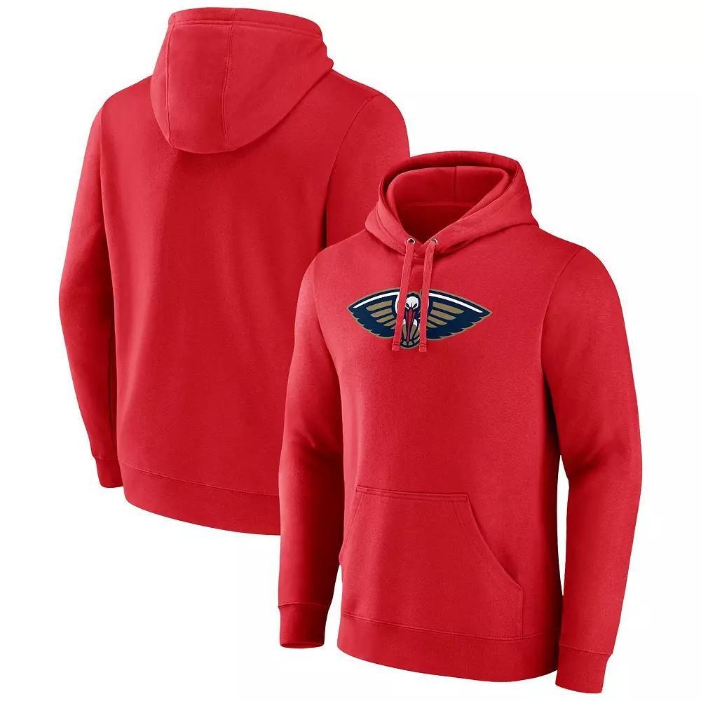 Men's Fanatics Red New Orleans Pelicans Primary Logo Pullover Hoodie,  Product Image