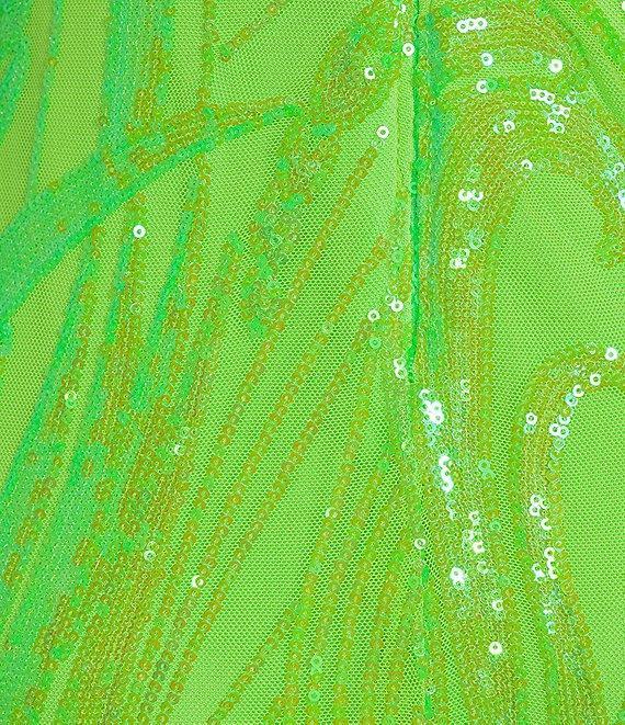 Morgan & Co. Pattern Sequin Lace Long Dress Product Image