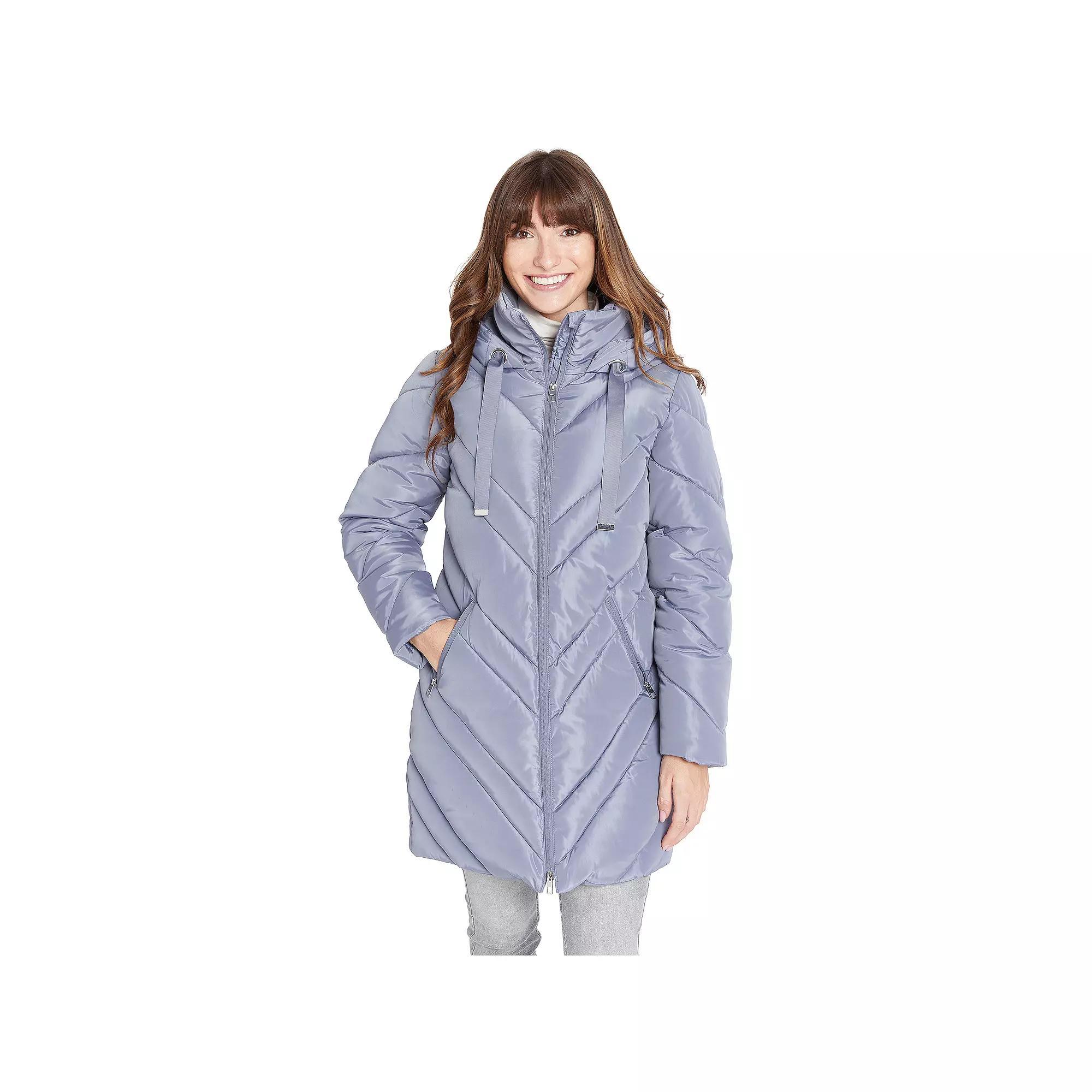 Women's Nine West Chevron Quilted Puffer Jacket,  Product Image