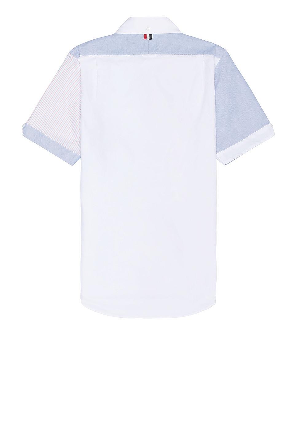 Thom Browne Straight Fit Short Sleeve Shirt in White Product Image