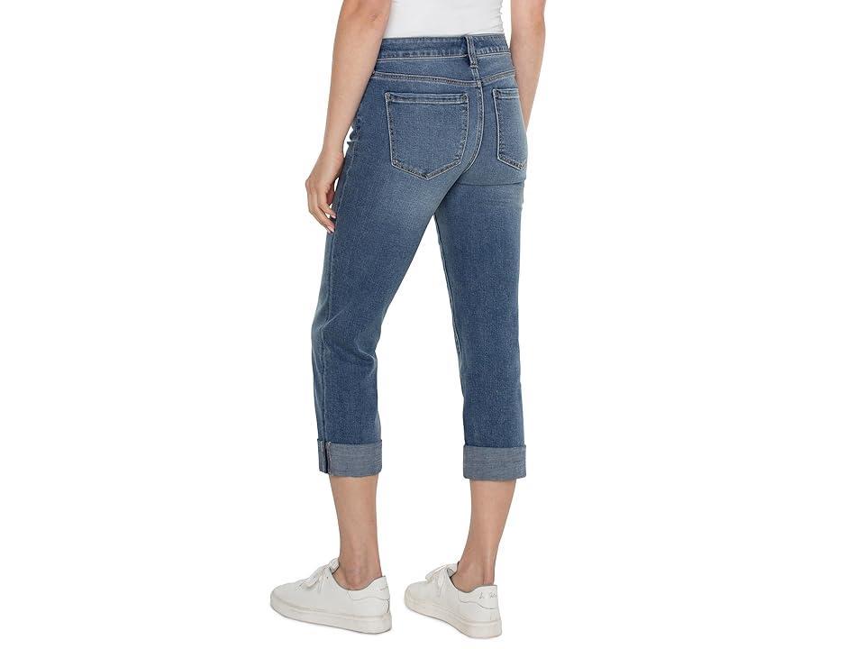 Liverpool Los Angeles Charlie Mid-Rise Crop Wide Rolled Cuff Denim Jean 24 (Pactola) Women's Jeans Product Image