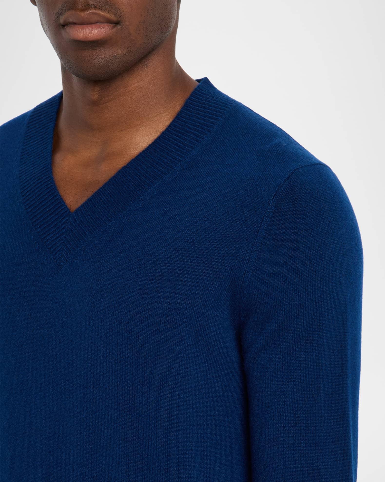 Men's Cashmere Knit Deep V-Neck Sweater Product Image