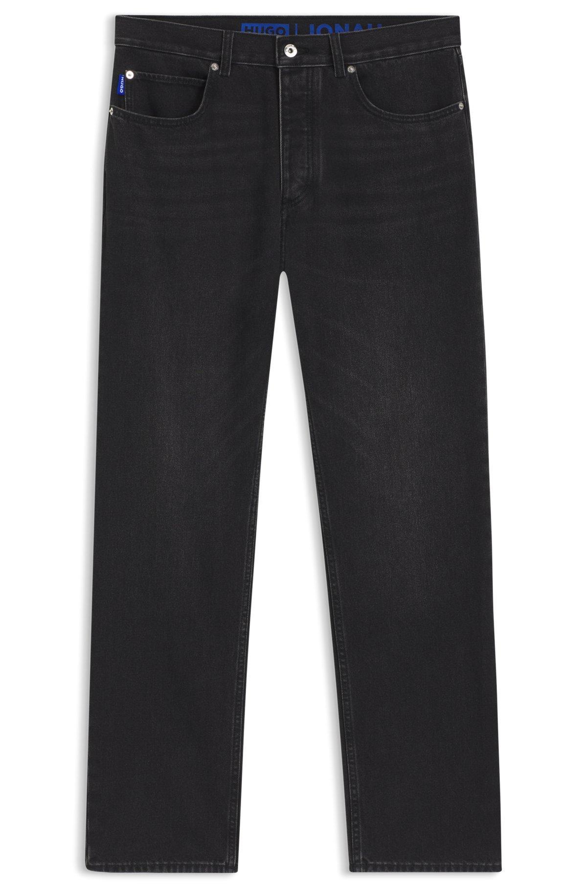 Regular-fit jeans in black denim Product Image