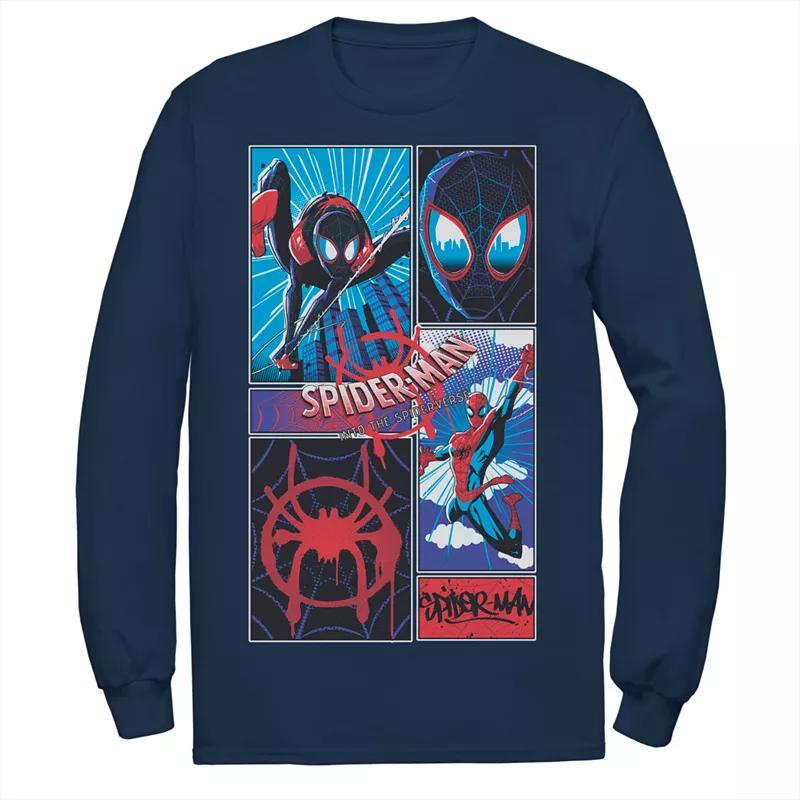 Men's Marvel Spider-Verse Comic Spiders Tee, Size: XL, Blue Product Image