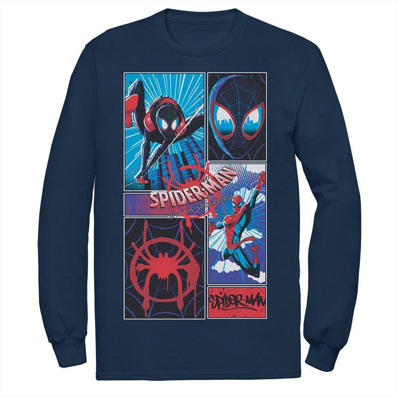 Men's Marvel Spider-Verse Comic Spiders Tee, Size: XL, Blue Product Image