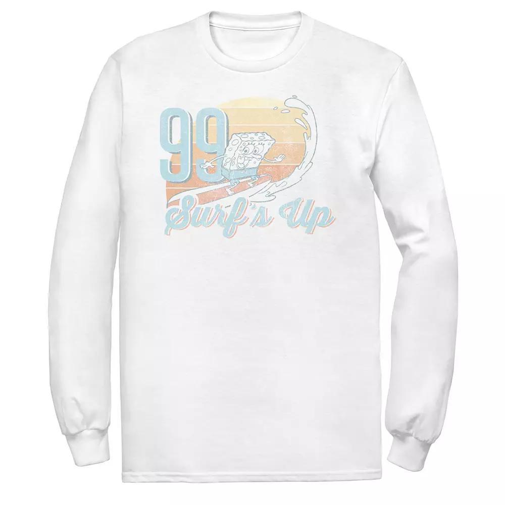 Men's Spongebob '99 Surfs Up Faded Retro Portrait Long Sleeve Tee,  Product Image