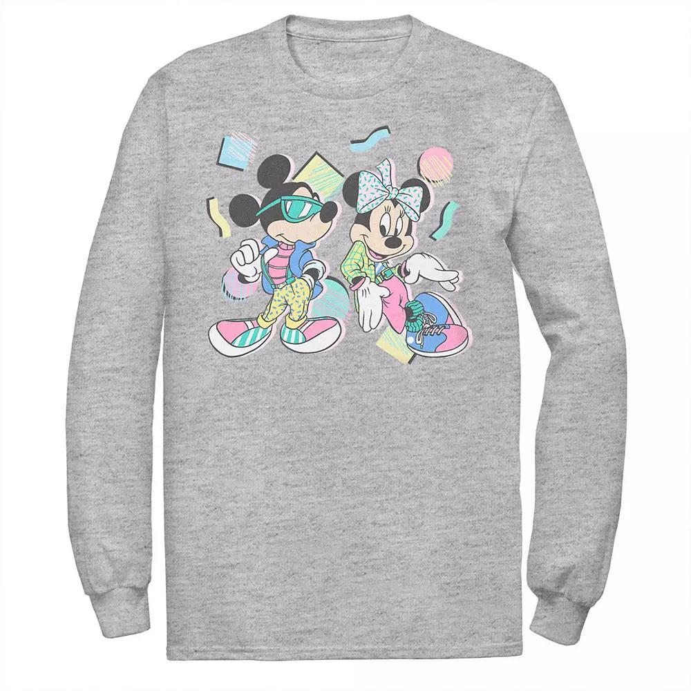 Men's Disney's Mickey And Minnie 80s Style Tee, Size: XXL, Athletic Grey Product Image