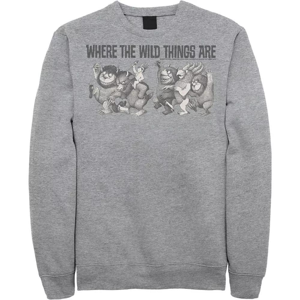 Men's Where The Wild Things Are Max Parade Group Shot Sweatshirt, Size: Small, Athletic Grey Product Image