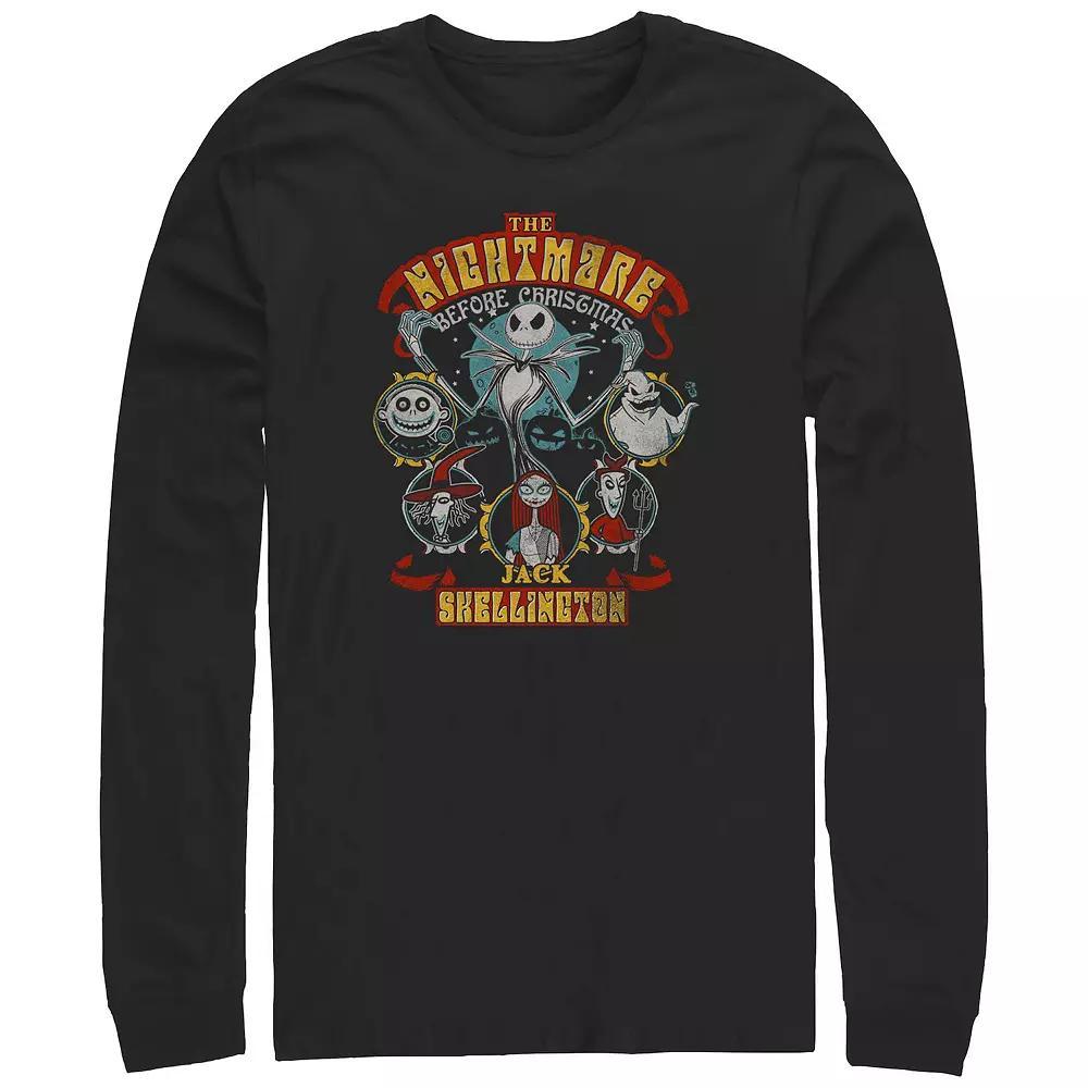 Disney's The Nightmare Before Christmas Lineup Long Sleeve Men's Graphic Tee, Size: 3XL Tall, Black Product Image