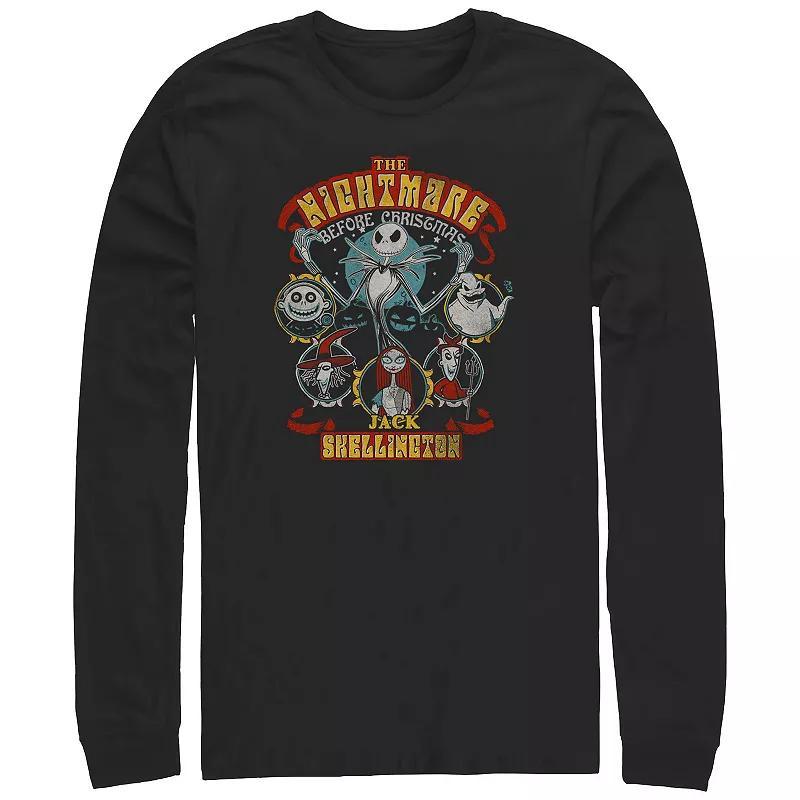 Disney's The Nightmare Before Christmas Lineup Long Sleeve Men's Graphic Tee, Size: 3XL Tall, Black Product Image