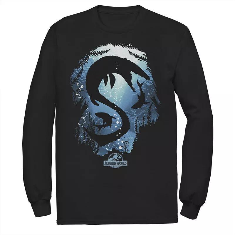 Mens Jurassic World Under Water Fears Long Sleeve Graphic Tee Product Image